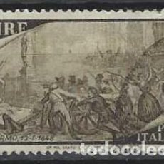 Sellos: ITALIA 1948 - CENTENARIO DE LAS REVUELTAS DE 1848, 3L MARRÓN - USADO
