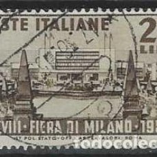 Sellos: ITALIA 1950 - FERIA DE MILÁN, 20L MARRÓN - USADO
