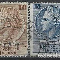 Sellos: ITALIA 1954 - S.BÁSICA, MONEDA SIRACUSA, S.COMPLETA - USADOS