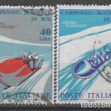 Sellos: ITALIA 1966 - CAMPEONATO MUNDIAL DE BOBSLEIGH, CORTINA D´AMPEZZO, S.COMPLETA - USADOS