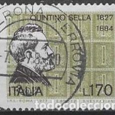 Sellos: ITALIA 1977 - 150º ANIV. DEL ESCRITOR QUINTINO SELLA - USADO