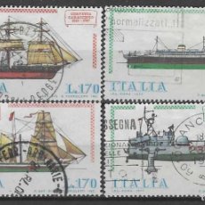 Sellos: ITALIA 1977 - HISTORIA NAVIERA ITALIANA, S.COMPLETA - USADOS