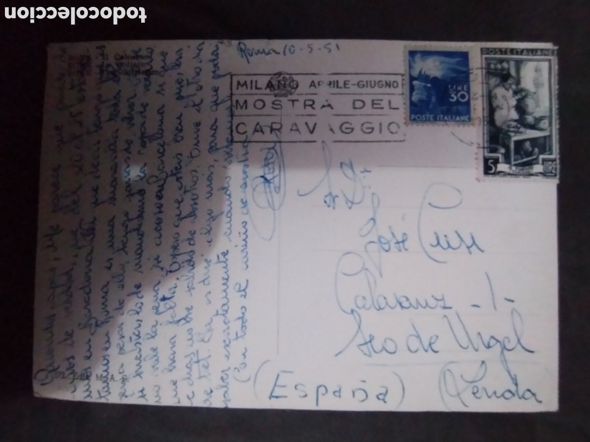 Sellos: POSTAL CON SELLOS ITALIANOS a&ntilde;o 1951