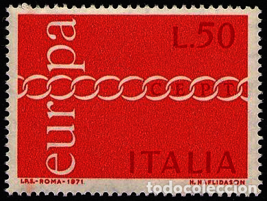 Sellos: Francobollo Usato Rep. Italiana 1971 EUROPA UNITA: 16^ EMISSIONE 50 Lire - Rep. Italiana