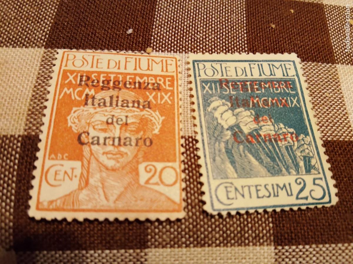 Sellos: Lote de 2 sellos de poste di fiume con sobrecarga de la regencia de carnero nuevos