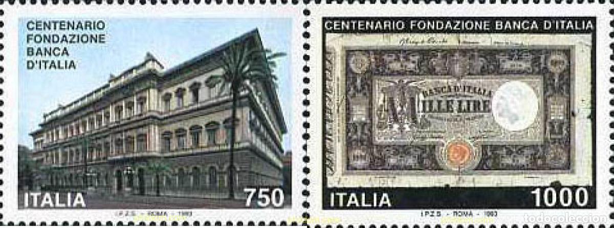 Sellos: 131645 MNH ITALIA 1993 CENTENARIO DE LA FUNDACION DEL BANCO ITALIANO