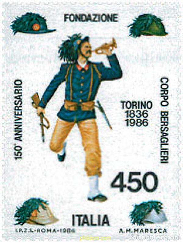 Sellos: 124596 MNH ITALIA 1986 150 A&Ntilde;OS DE LA CREACION DEL CUERPO DE LOS BERSAGLIERI