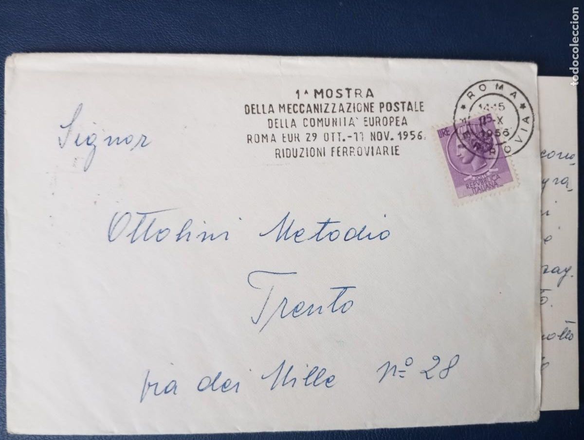 Sellos: ITALIA, 1953, MATASELLOS DE LA PRIMERA MUESTRA DE MECANIZACION POSTAL. FERROVIARIA