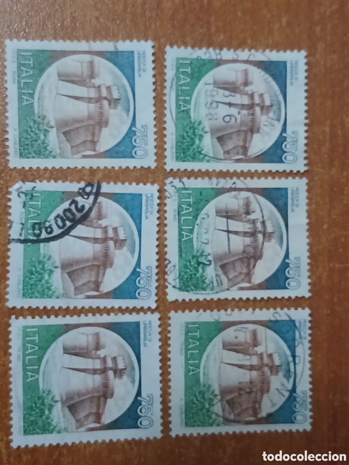 Sellos: 6 Sellos Italia Rocca di Urbisaglia 750 liras