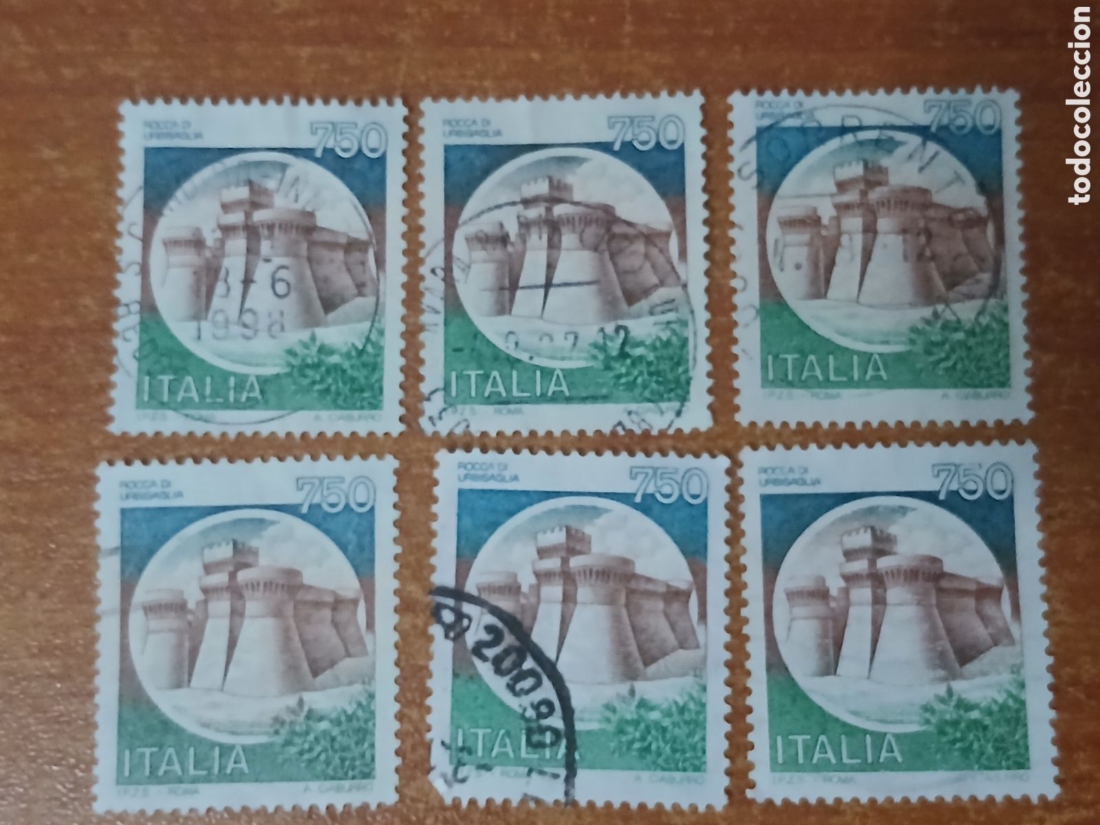 Sellos: 6 Sellos Italia Rocca di Urbisaglia 750 liras