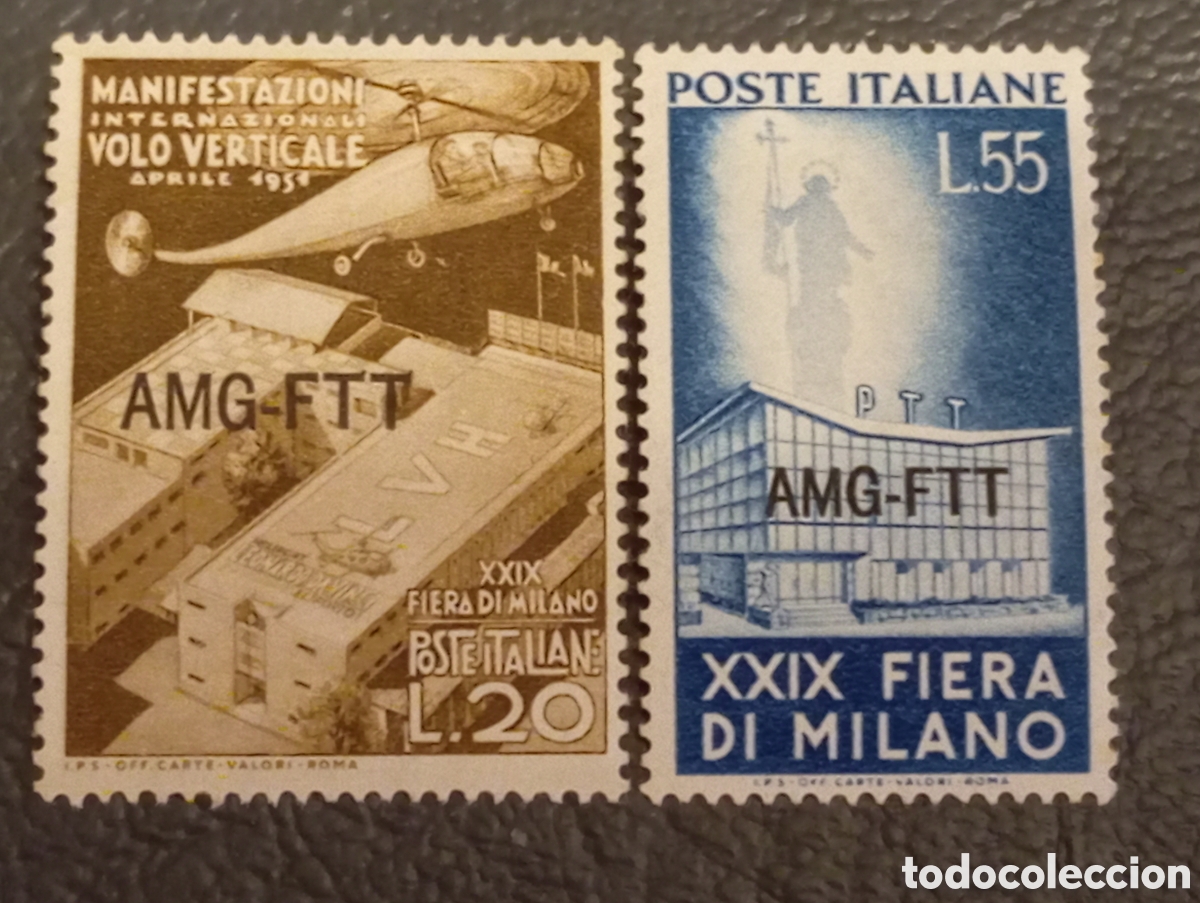 Sellos: Trieste A 1951 - Serie 29&ordf; Feria de Mil&aacute;n - Sassone 131/132 - Nuevo MNH** - AMG-FTT