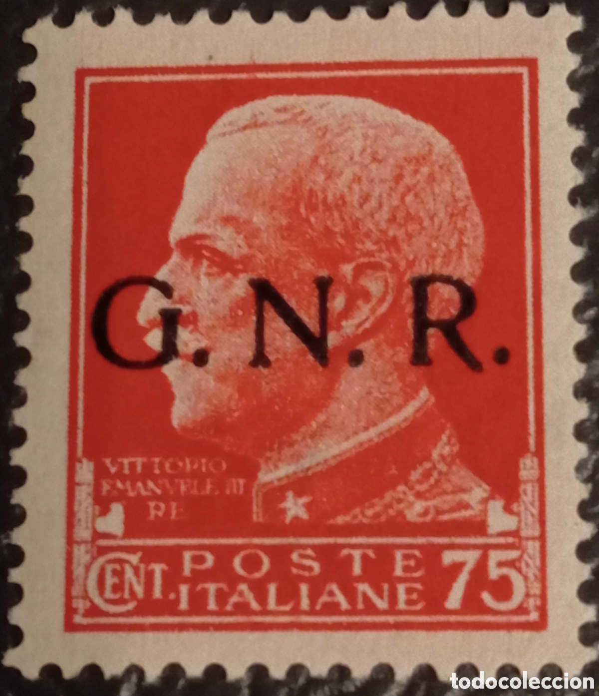 Sellos: Italia RSI 1944 - GNR Brescia 75c - Sassone 478/I - MNH