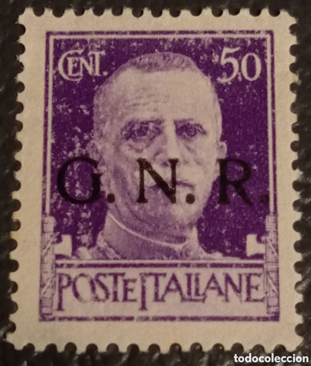 Sellos: Italia 1944 - RSI G.N.R. 50 Cent. Violeta - Sassone Nr. 477 MNH