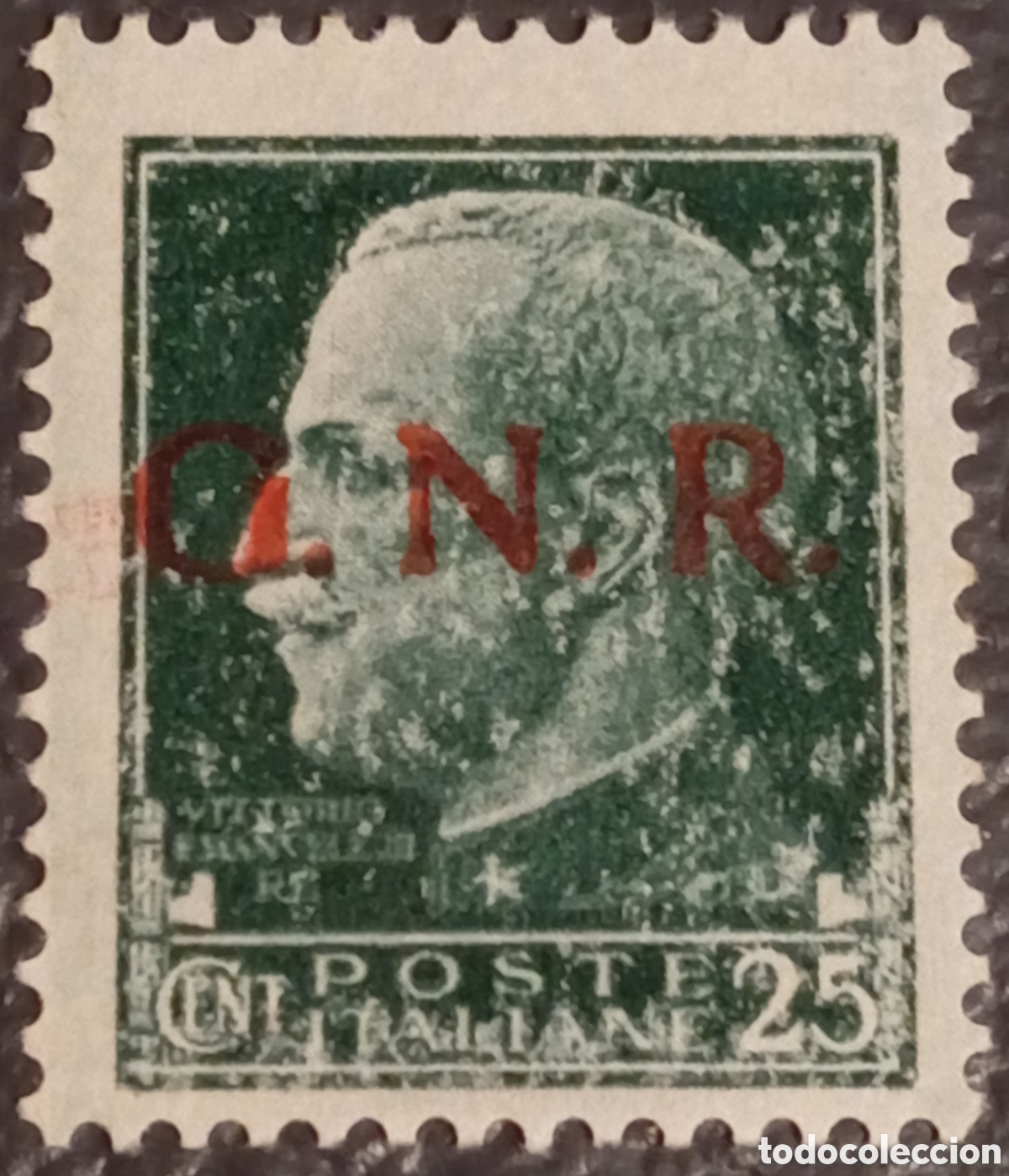 Sellos: Sello Italia RSI 1944 - Serie Imperial 25c Verde Sobrecarga G.N.R. - Sassone N. 473 - MNH