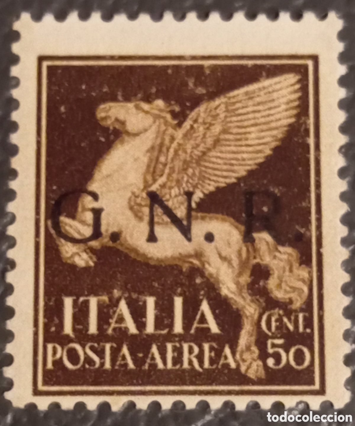 Sellos: Sello Italia 1944 Posta Aerea 50 cent Pegaso G.N.R. (RSI) Sassone 117 MNH