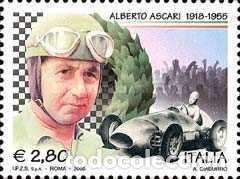 Sellos: Italia 2005 SW-3045 &rdquo;Alberto Ascari, Formula 1&rdquo;/ Nuevo, sin charnela, MNH.