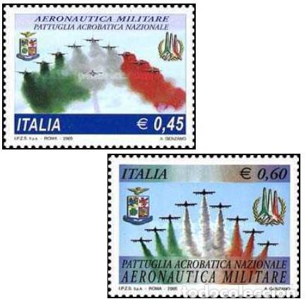 Sellos: Italia 2005 SW-3046/47 &rdquo;Fuerzas A&eacute;reas Italianas. &rdquo;/ Nuevo, sin charnela, MNH.