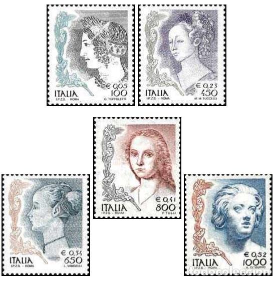 Sellos: Italia 1999 SW-2590/94 &rdquo;La Mujer en el Arte&rdquo;/ Nuevo, sin charnela, MNH.