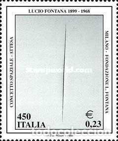 Sellos: Italia 1999 SW-2595 &rdquo;Lucio Fontana, pintor&rdquo;/ Nuevo, sin charnela, MNH.