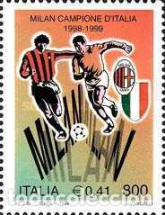 Sellos: Italia 1999 SW-2613 &rdquo;F&uacute;tbol, el A. C. Mil&aacute;n&rdquo;/ Nuevo, sin charnela, MNH.