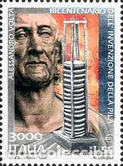 Sellos: Italia 1999 SW-2626 &rdquo;Alejandro Volta, inventor de la pila&rdquo;./ Nuevo, sin charnela, MNH.