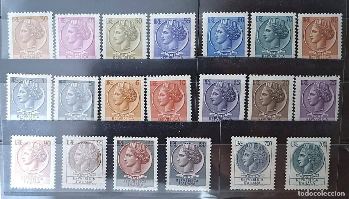 Sellos: Italia: 1953 a ... 20 sellos diferentes de la serie Siracusana &oacute; Turrita/ Nuevo, sin charnela. MNH.