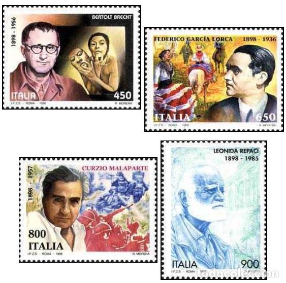 Sellos: Italia 1998, SW-2524/27 &rdquo;Centenarios - Escritores&rdquo;./ Nuevos, sin charnela. MNH.