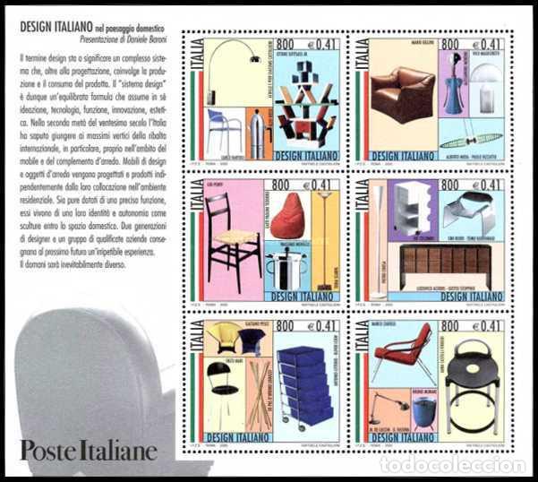 Sellos: Italia 2000, SW-2654/59HB &rdquo;Dise&ntilde;o Italiano&rdquo;./ Nuevo, sin charnela. MNH.