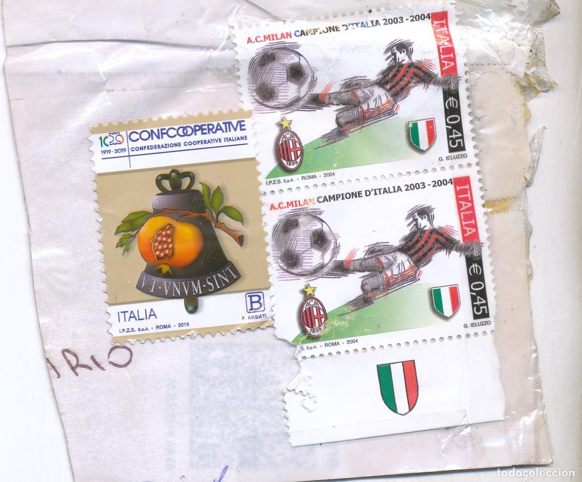 Sellos: Confederazione Cooperative Italiane- Sellos de A.C. Milan (Campe&oacute;n de Italia 2003-2004)