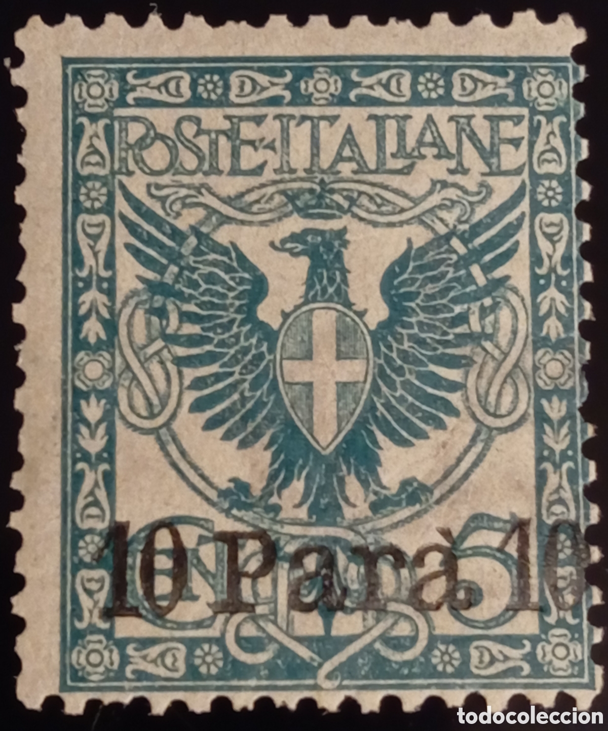 Sellos: Sello Italia 1901 &Aacute;guila Sabauda 10 Para/5c - Oficinas Turqu&iacute;a - Sassone 2 / Scott 2 - MNH