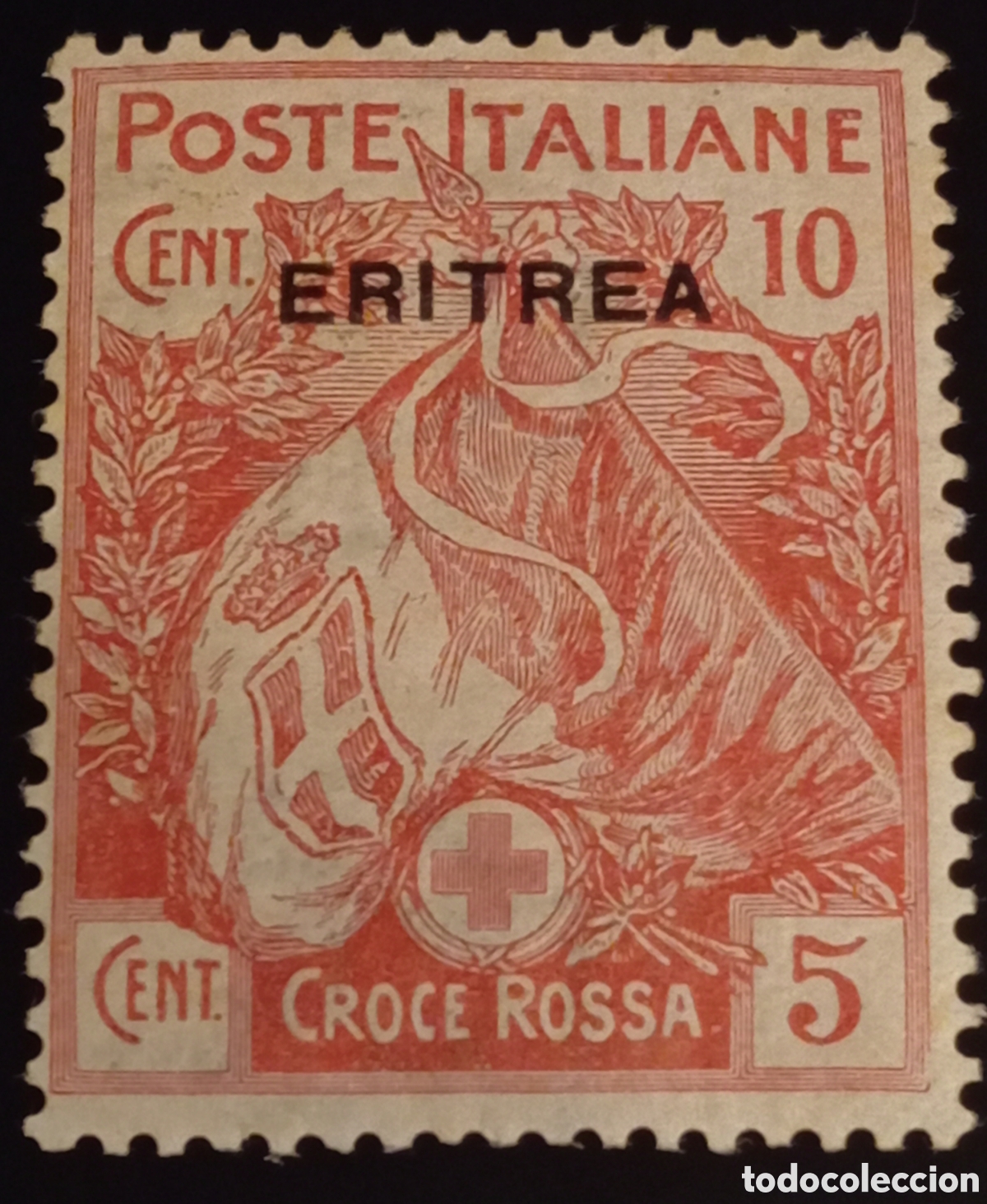 Sellos: Eritrea 1915-16 Cruz Roja 10c+5c Semipostal Scott #B2 MNH
