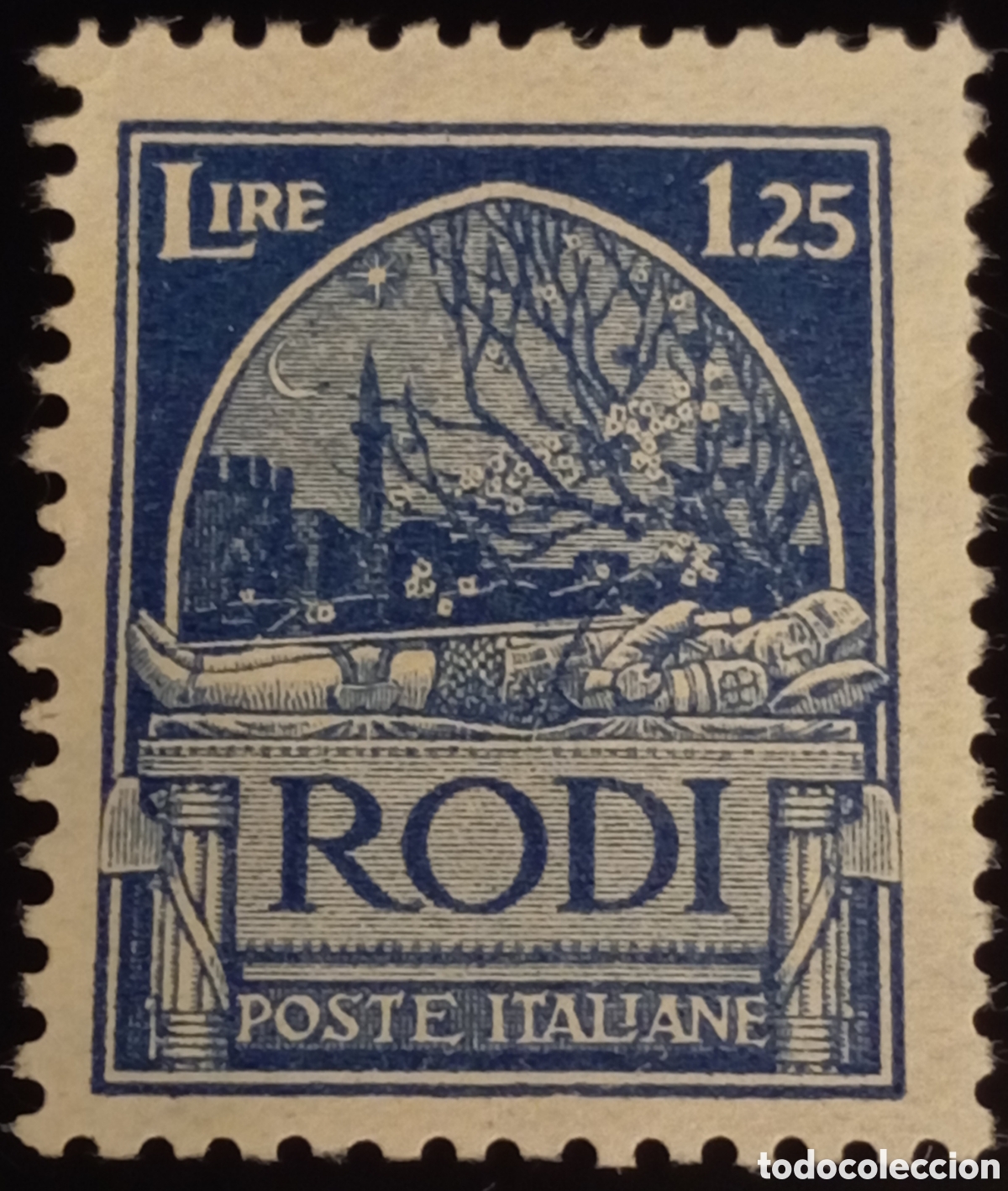 Sellos: Sello Rodas (Islas Italianas Egeo) 1929 - 1,25 L. Azul - Sassone 18 MH