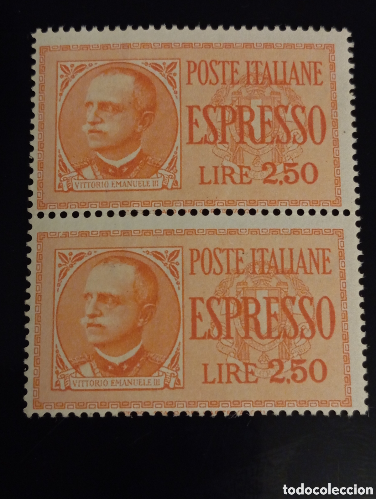Sellos: 1932 Italia Espresso V&iacute;ctor Manuel III L. 2,50 - Sassone N. 15 - Pareja MNH