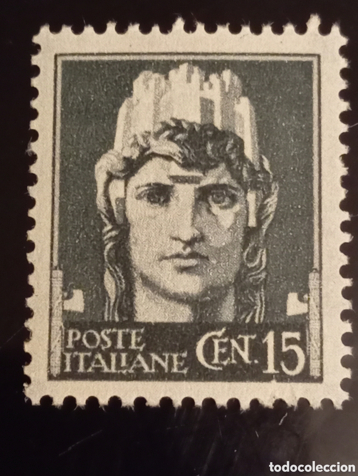 Sellos: Italia 1929 - Serie Imperiale 15 Cent. Verde Pizarra - Sassone 246 - MNH
