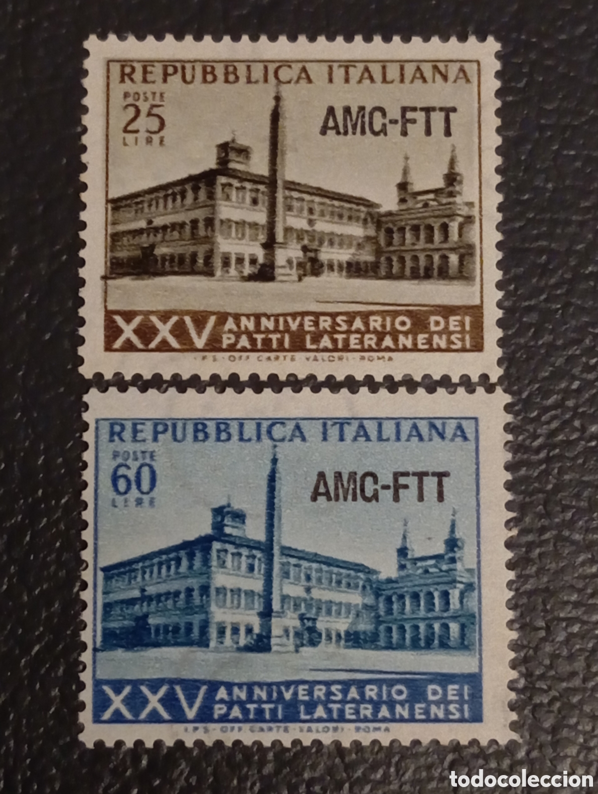 Sellos: 1954 Trieste A (AMG-FTT) - XXV Aniversario Pactos Letr&aacute;n (Sassone 221/222) MNH
