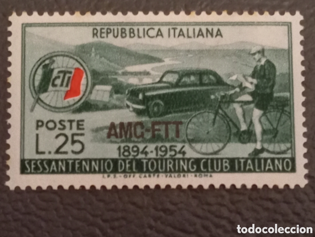 Sellos: 1954 Italia Trieste AMG-FTT - Touring Club 25L - Sassone Nr 200 MNH