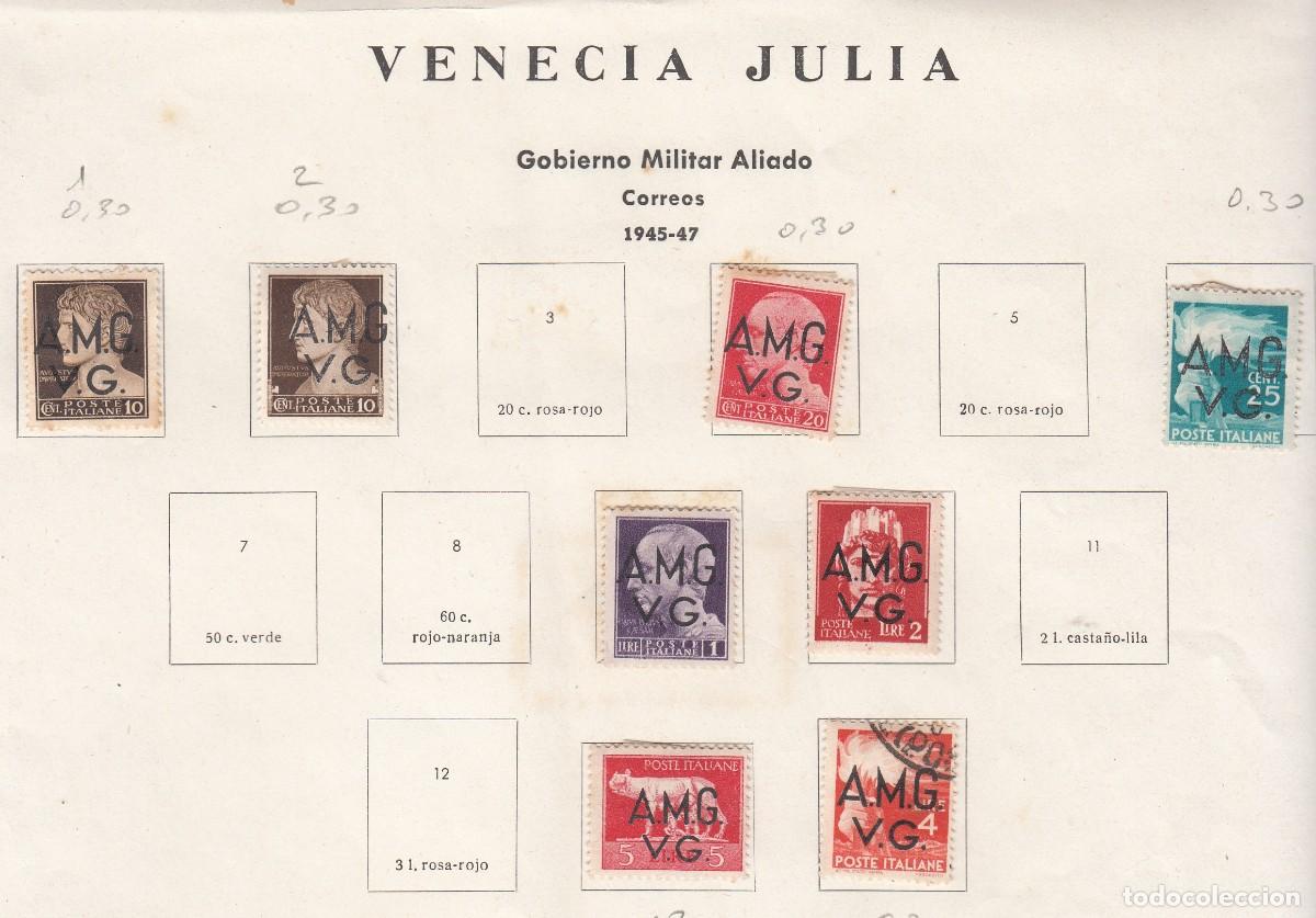 Sellos: VENECIA JULIA 1945-1947 - GOBIERNO MILITAR ALIADO - YVERT N&ordm; 1-2-5-6-9-10-13-14