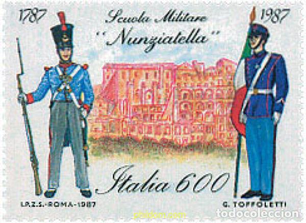 Sellos: 124617 MNH ITALIA 1987 BICENTENARIO DE LA ESCUELA MILITAR NUNZIATELLA
