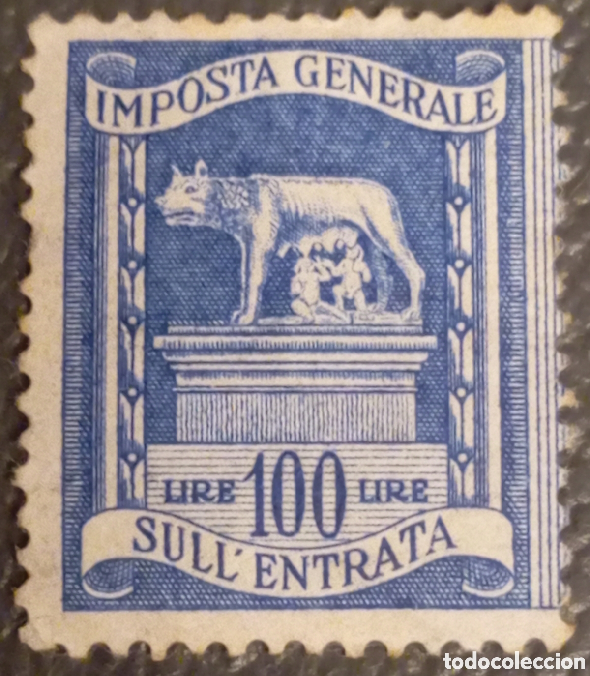 Sellos: Sello Fiscal Italia 1950s - 100 Liras IGE Loba Capitolina - Cat. Unificato IT IGE131a . MH