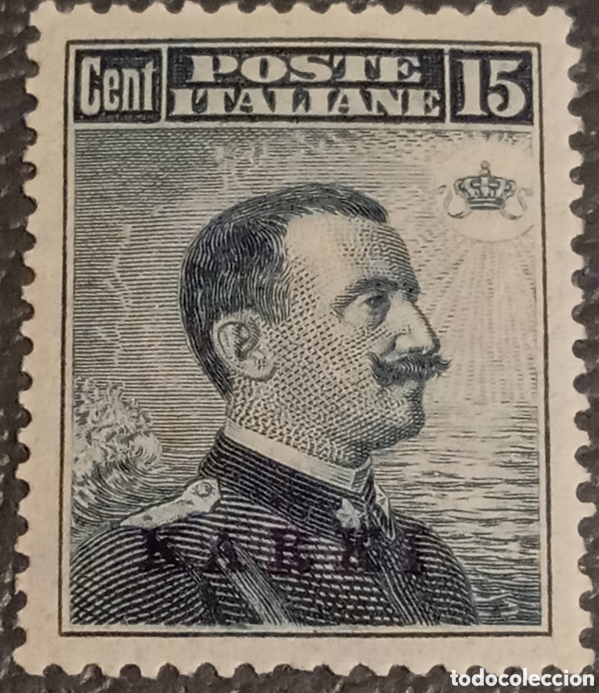 Sellos: Italia 1912 - Egeo (Karki) - V&iacute;ctor Manuel III 15 Cts - Sassone n&ordm; 4 MH