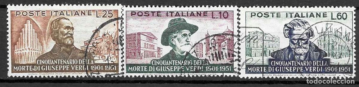 Sellos: ITALIA-1951- USADOS - SERIE- ANIVERSARIO MUERTE COMPOSITOR VERDI