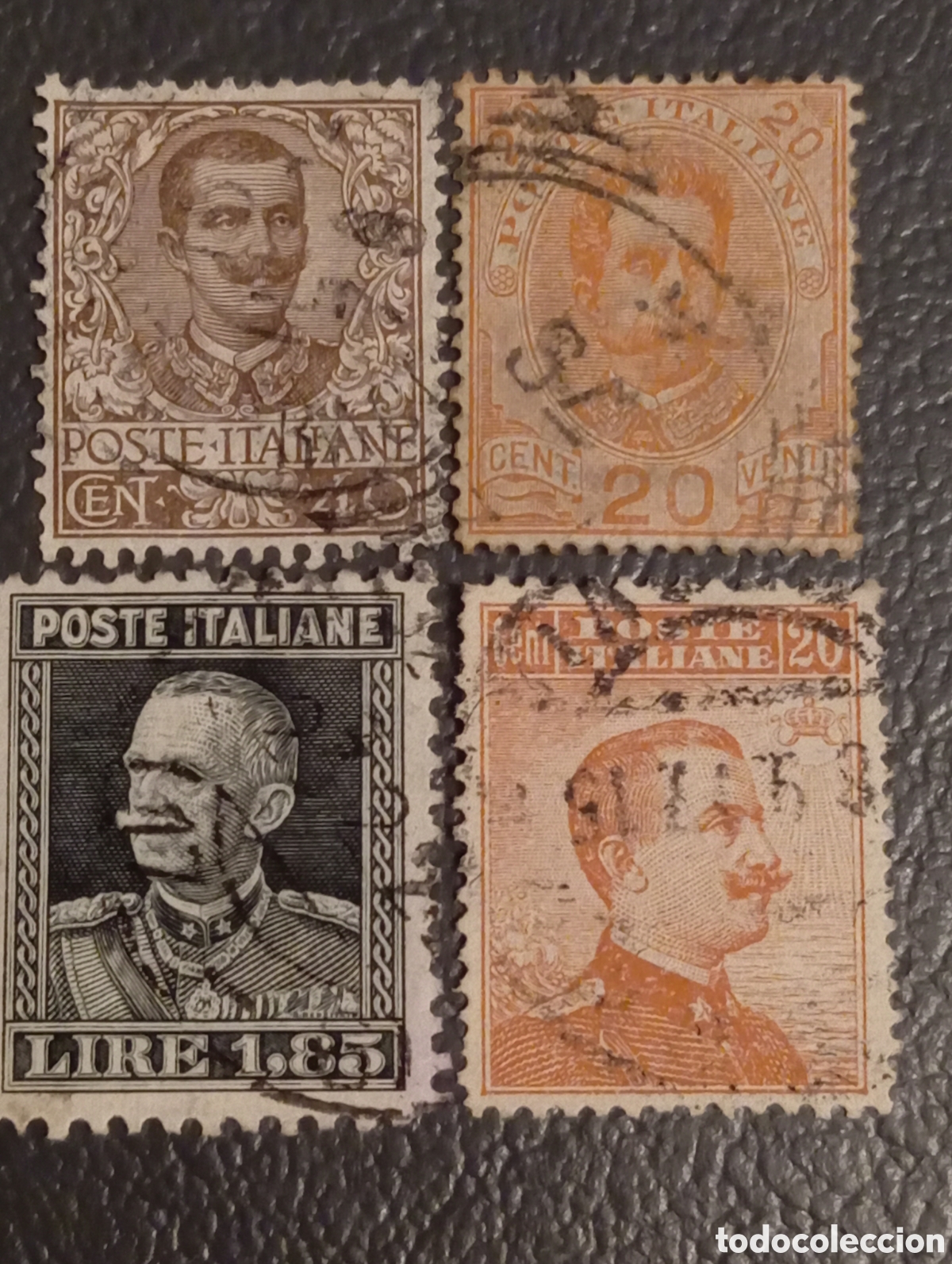 Sellos: Lote 4 Sellos Reino de Italia (1891-1926) Reyes Humberto I y V&iacute;ctor Manuel III