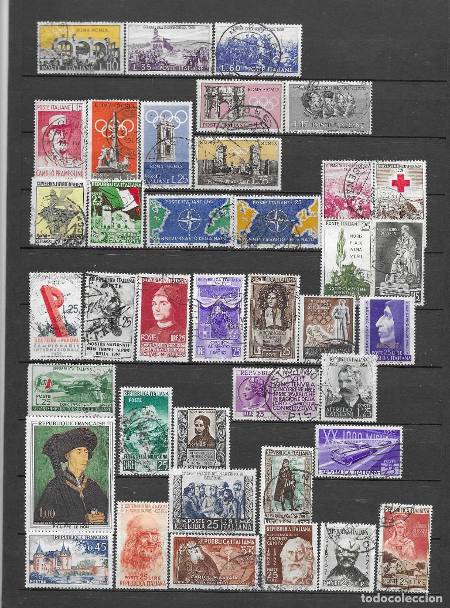 Sellos: ITALIA- LOTE DE SELLOS - USADOS- A&Ntilde;OS 1950- SERIES COMPLETAS