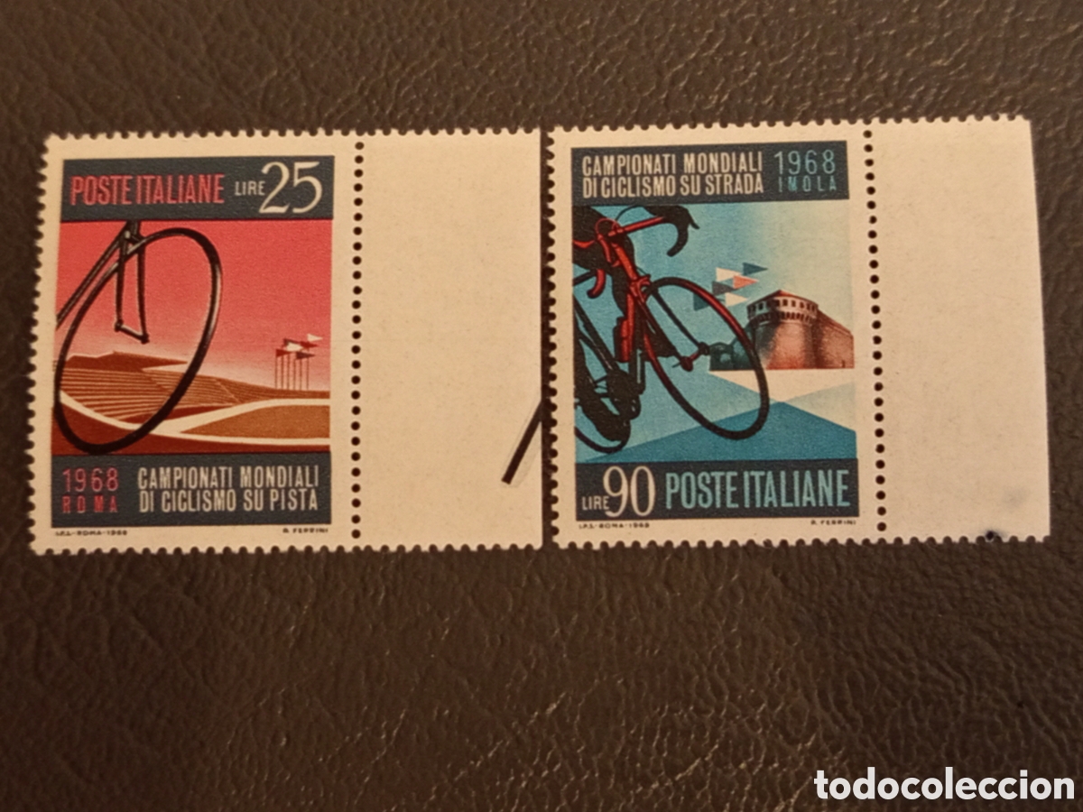 Sellos: Italia 1968 - Campeonato Mundial Ciclismo (Serie Completa) - Michel 1278/1279 - MNH
