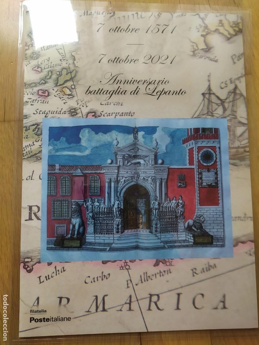 Sellos: CARPETA FOLDER FILATELICO 2021. ITALIA. ANIVERSARIO DE LA BATALLA DE LEPANTO.