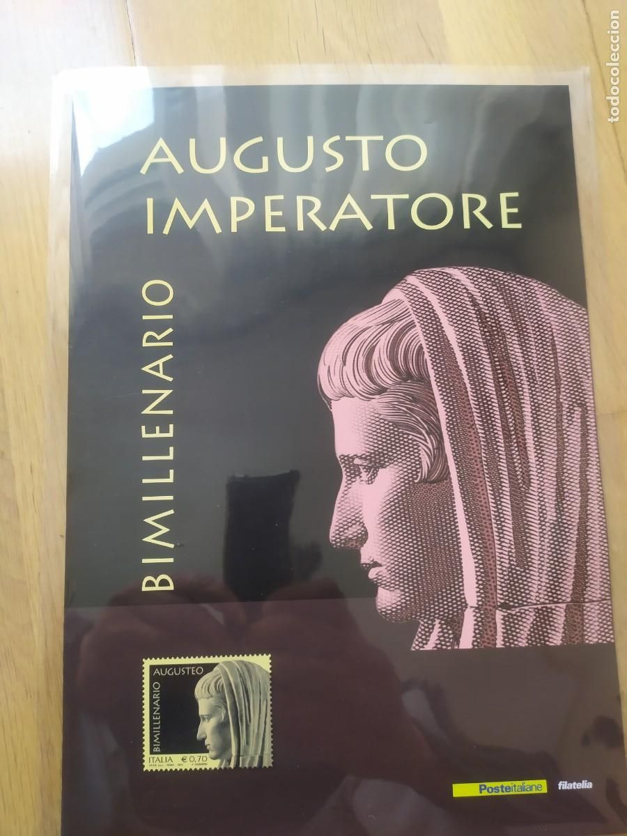 Sellos: CARPETA FOLDER FILATELICO,ITALIA 2014. BIMILENARIO DEL EMPERADOR AUGUSTO.