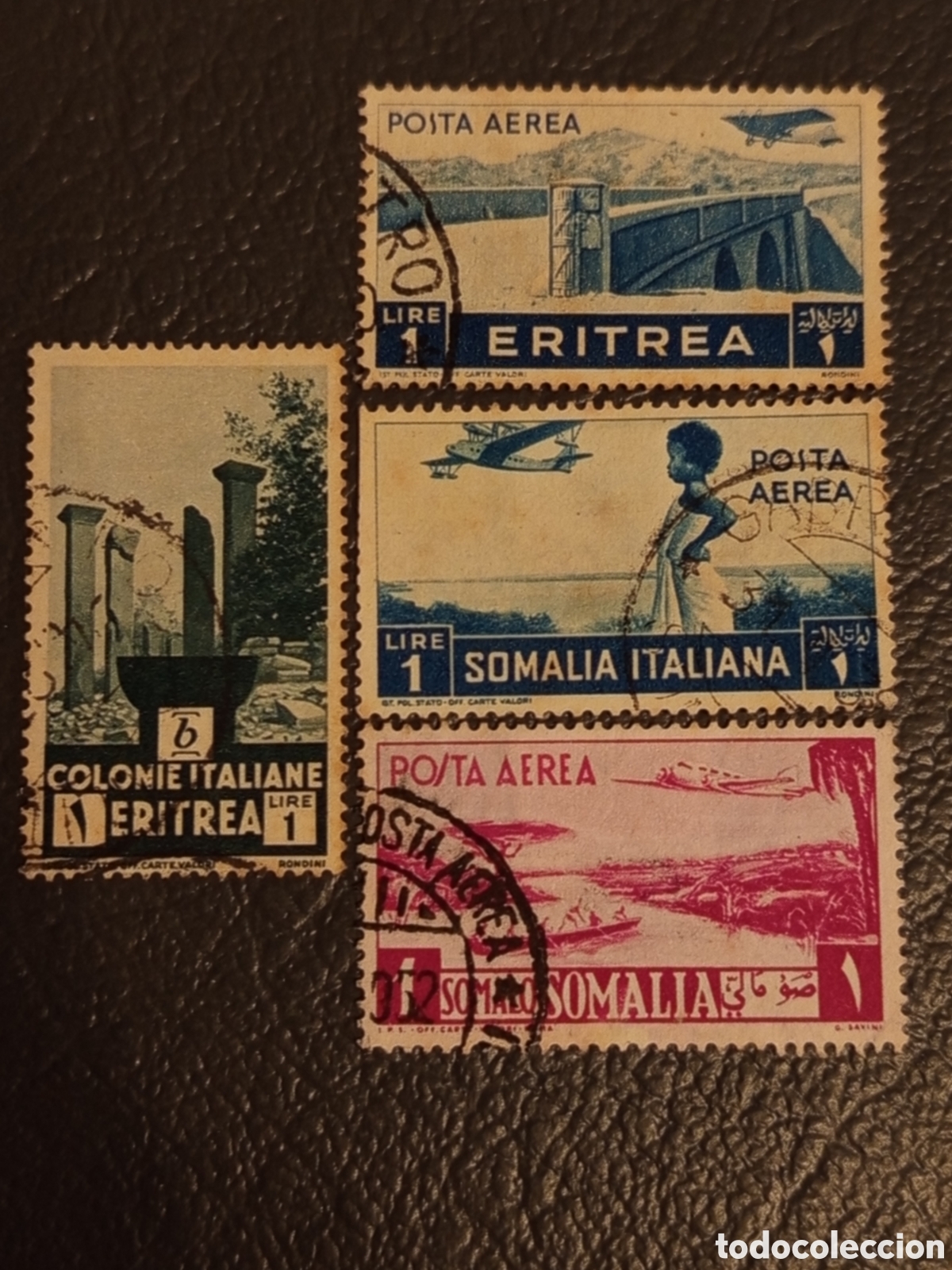 Sellos: Lote 4 Sellos Correo A&eacute;reo Colonias Italianas (Eritrea/Somalia) 1936/1943