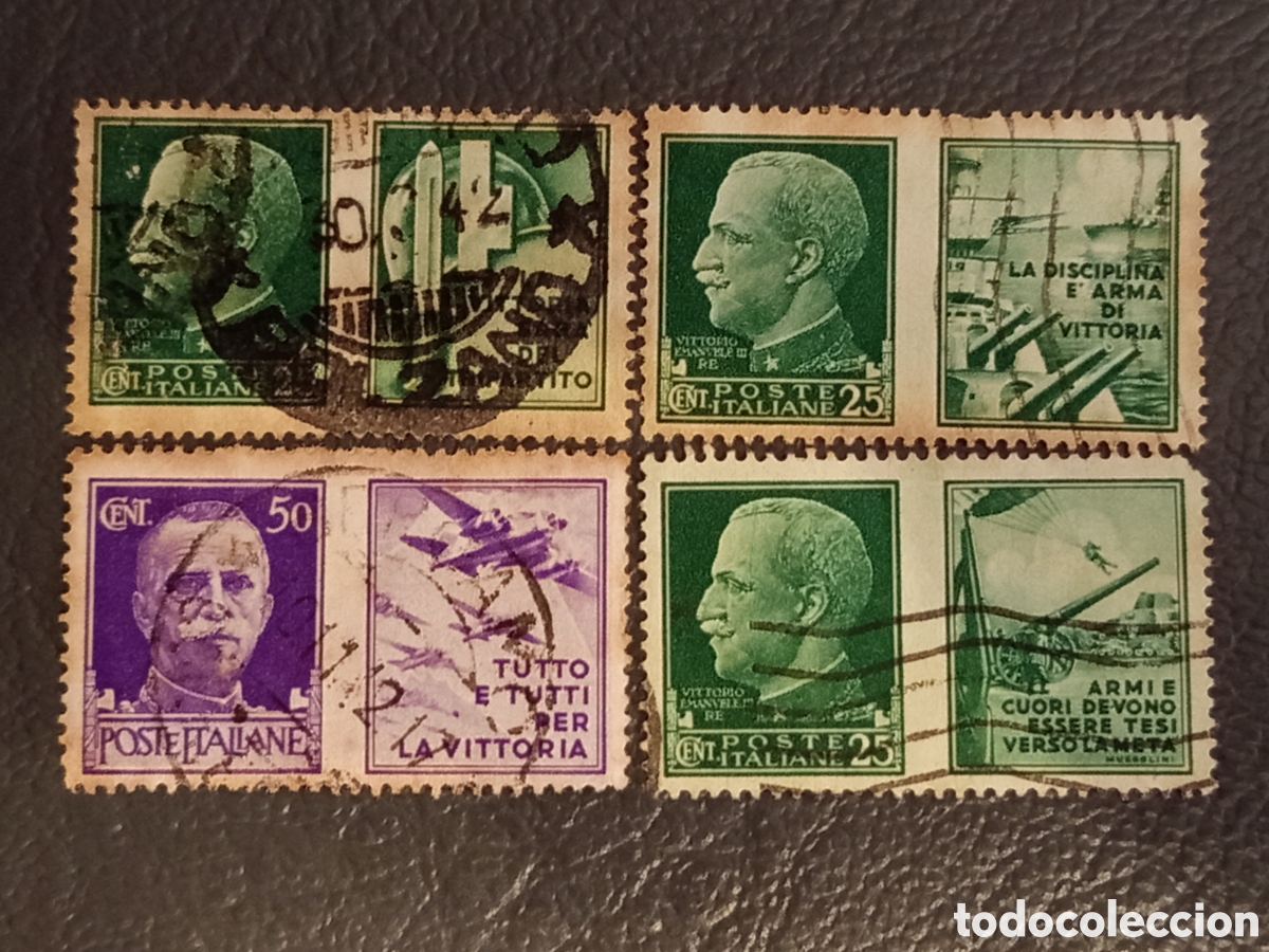 Sellos: Italia 1942 - Propaganda De Guerra (4 Sellos), Cat&aacute;logo Sassone 469, 471, 474, 476