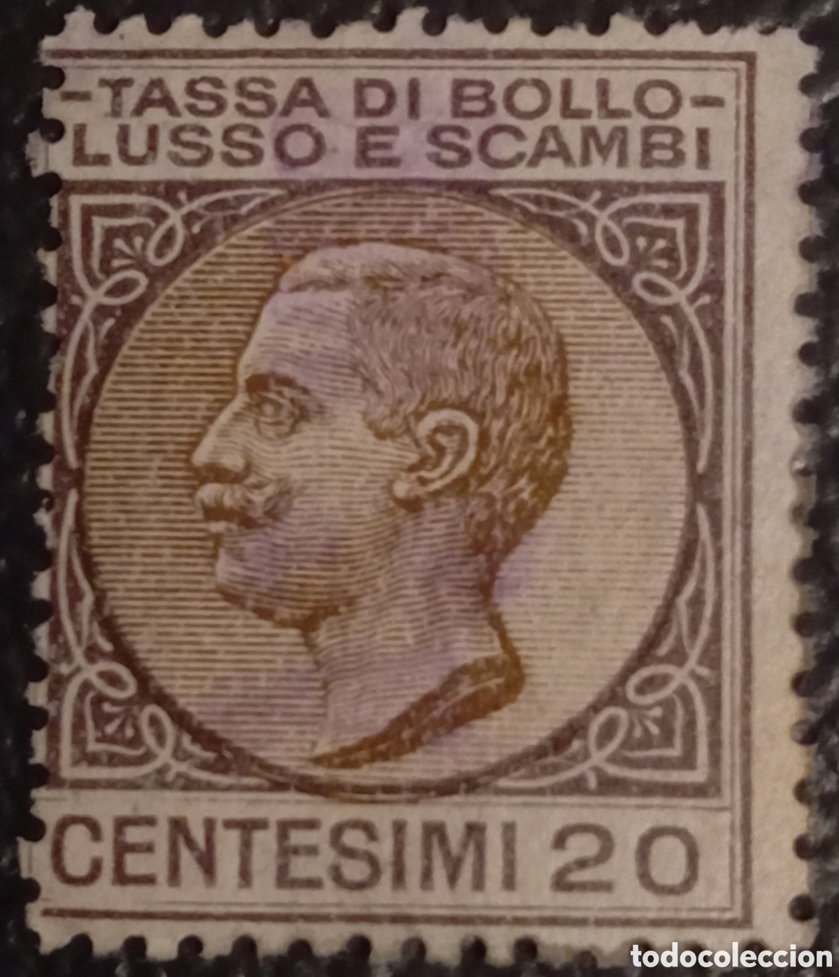 Sellos: Sello Fiscal Italia 1920 - Marca da Bollo 20 Centesimi Lusso e Scambi (Cat. Unificato N. 1)