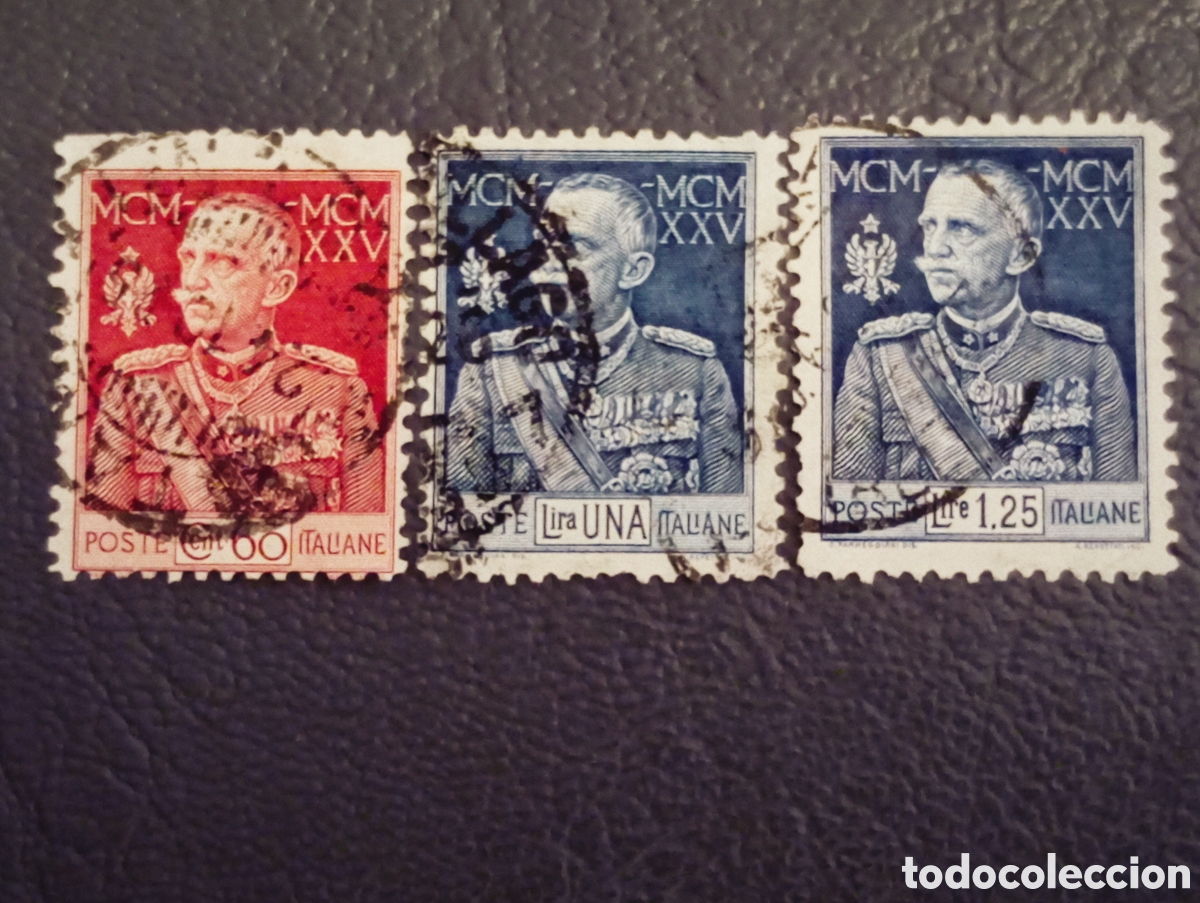 Sellos: Sellos Italia 1925/26 - Serie Jubileo Rey V&iacute;ctor Manuel III Usados (Michel 223/225)